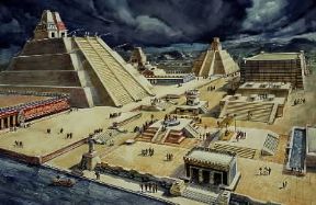 CittÃ . Ricostruzione della atzeca TenochtitlÃ¡n sulle cui rovine sorge CittÃ  di Messico.De Agostini Picture Library/G. Dagli Orti